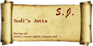 Soós Jetta névjegykártya